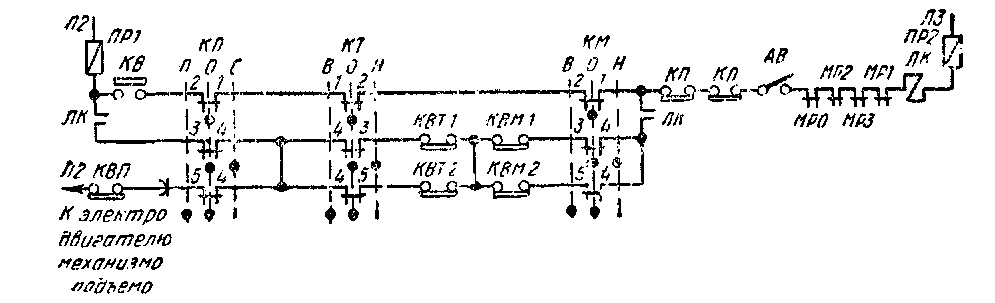 принципиальная электрическая схема цепи управления краном