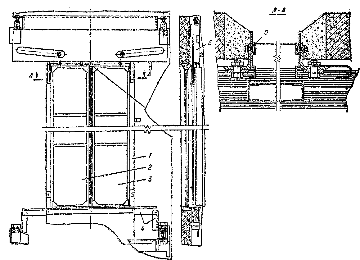 Раздвижная дверь шахты пассажирского лифта