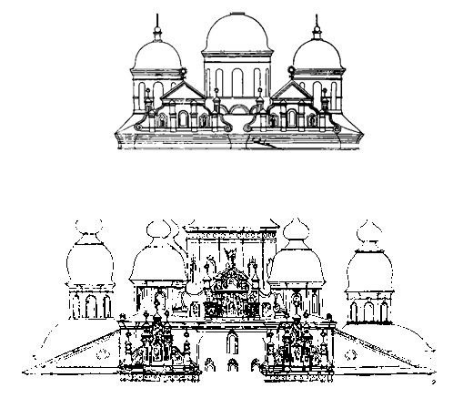 Фронтоны зданий (XVIII в.)