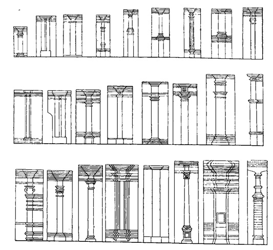 Типы пилястр и полуколонн