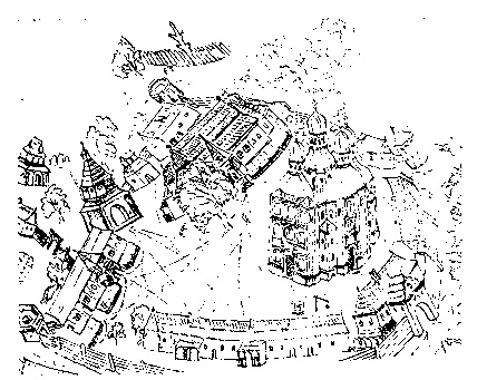Крупицко-Батуринский монастырь (XVII—XVIII вв.). Фрагмент рисунка (XVIII в.)